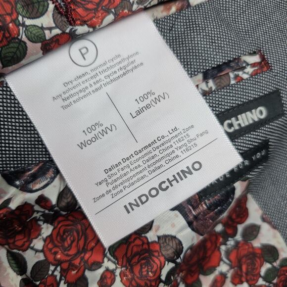 Indochino Blazer Mens 46 Gray Newbury Skull Lining Wool Jacket Timeless Classic - Picture 5 of 16